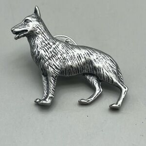 Silver Dog Brooch